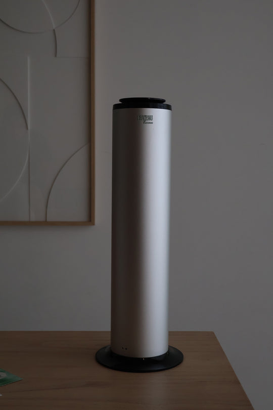 Essence Tower Luxury Diffuser and Cold-Air Scent System by Chateau Essence – sleek aluminum tower diffuser for large spaces up to 2,000 sq ft
